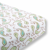 Flannel Fitted Crib Sheet  Triplet Paisleys