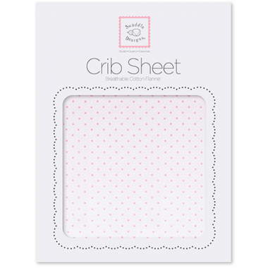 Flannel Fitted Crib Sheet  Fresh Pastel Polka Dot